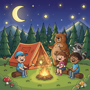 Easy Outdoor Camping Coloring Pages for kids. Its free and downloadable