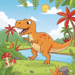 Free and simple Dinosaur Coloring Pages for kids