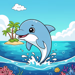 Simple and Easy Dolphin Coloring Sheets