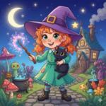 Simple and Free Witch Coloring Pages for kids