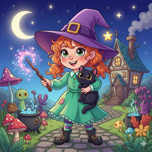 Simple and Free Witch Coloring Pages for kids