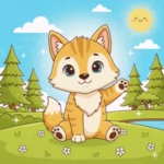 Easy Wolf Coloring Pages for kids