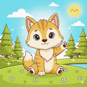 Easy Wolf Coloring Pages for kids