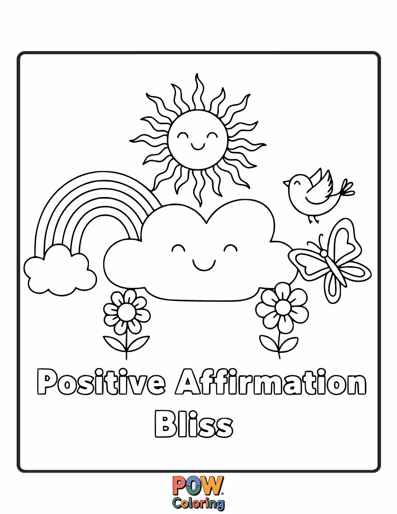 Free coloring page of A whimsical cat lounging in a sunbeam, embodying pure contentment and relaxation.