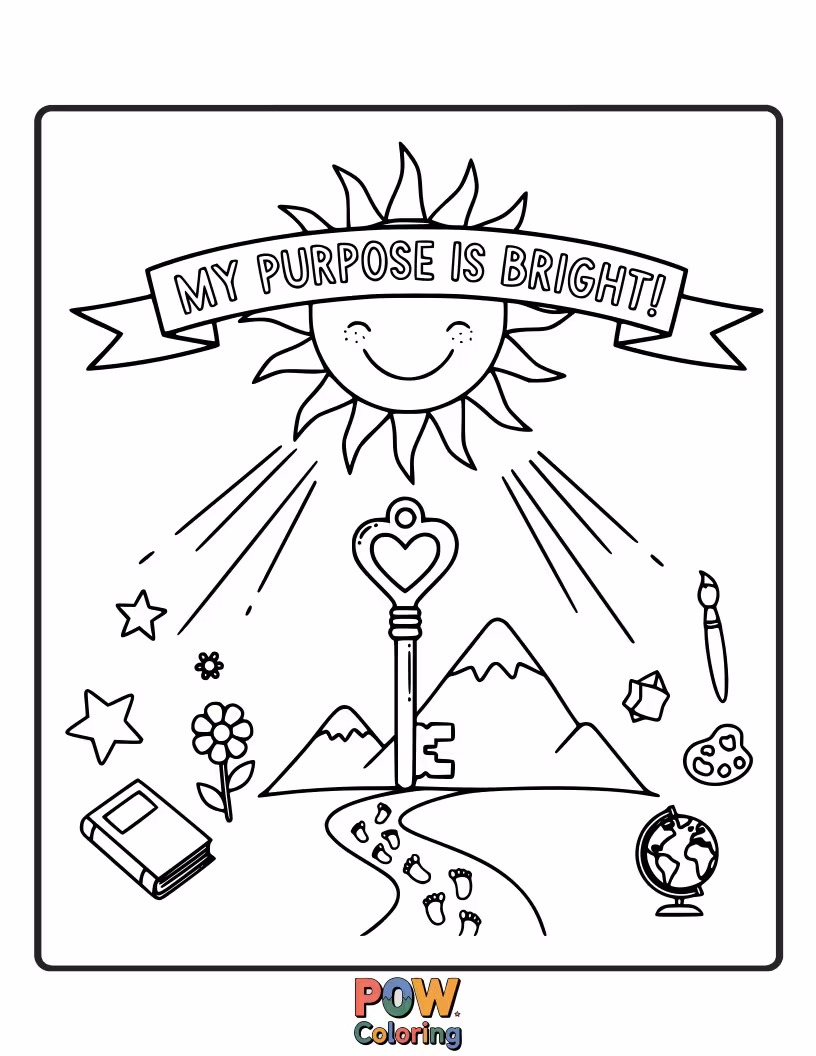 Free coloring page of A guiding compass pointing North, helping you navigate life with clarity and intention.