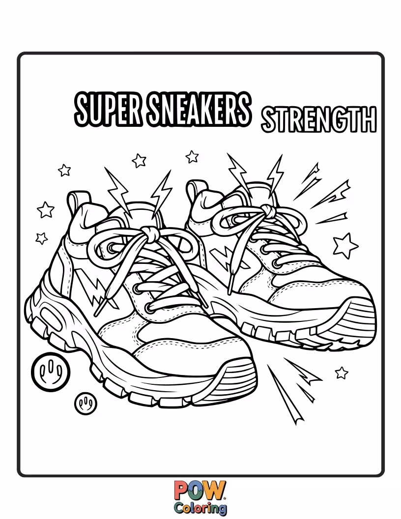 Free coloring page of The sneaker is created with a super powerful strength to use and it glows nicely.