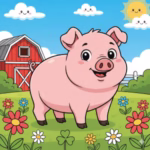 Simple And Cute Pig Coloring Pages For Kids