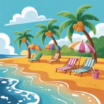 Easy Beach Coloring sheets for homeschool kids to color