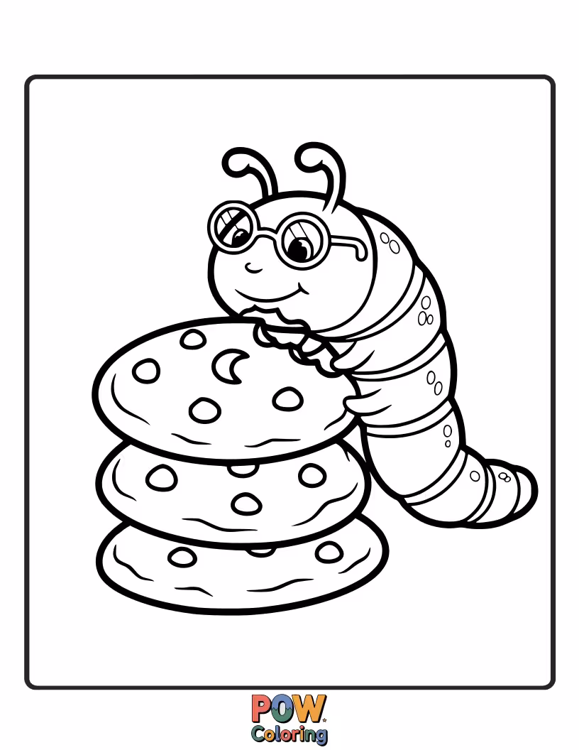 Free coloring page of Clever cookies shaped like open books with edible bookmark details. A delightful treat for literary adventurers.