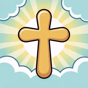 Simple Cross Coloring page for kids