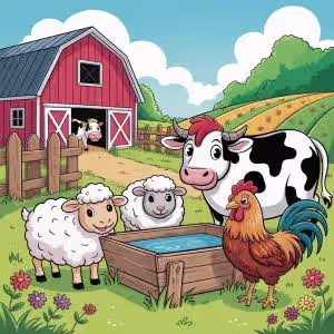 Cute Farm Coloring Pages for toddlers and kids