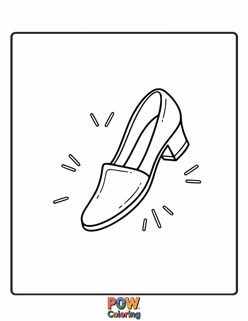 Free coloring page of Cinderella accidentally dropping her glass slipper as she flees down the grand staircase.