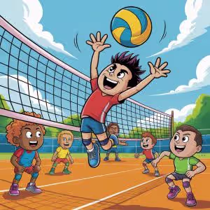 Easy Volley Ball Coloring Pages kids to draw