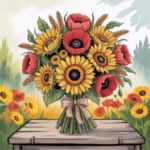 Bouquet Coloring sheets for free to kids