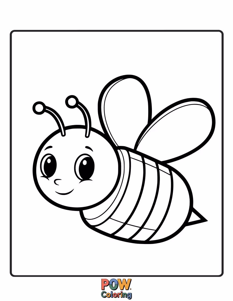 Free coloring page of A sweet eraser sharing a cheerful greeting with a little buzzing bee.