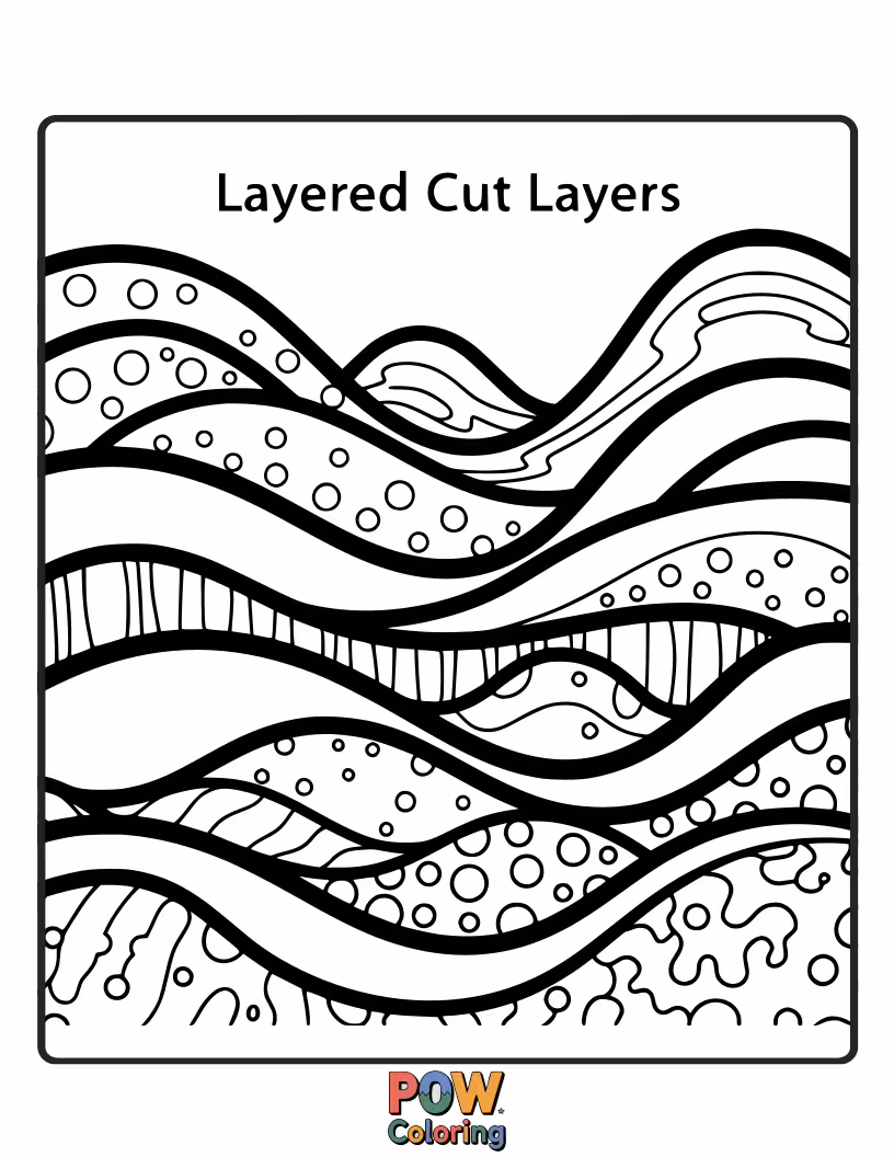 Free coloring page of A haircut with distinct, clean layers that form a fun pattern.