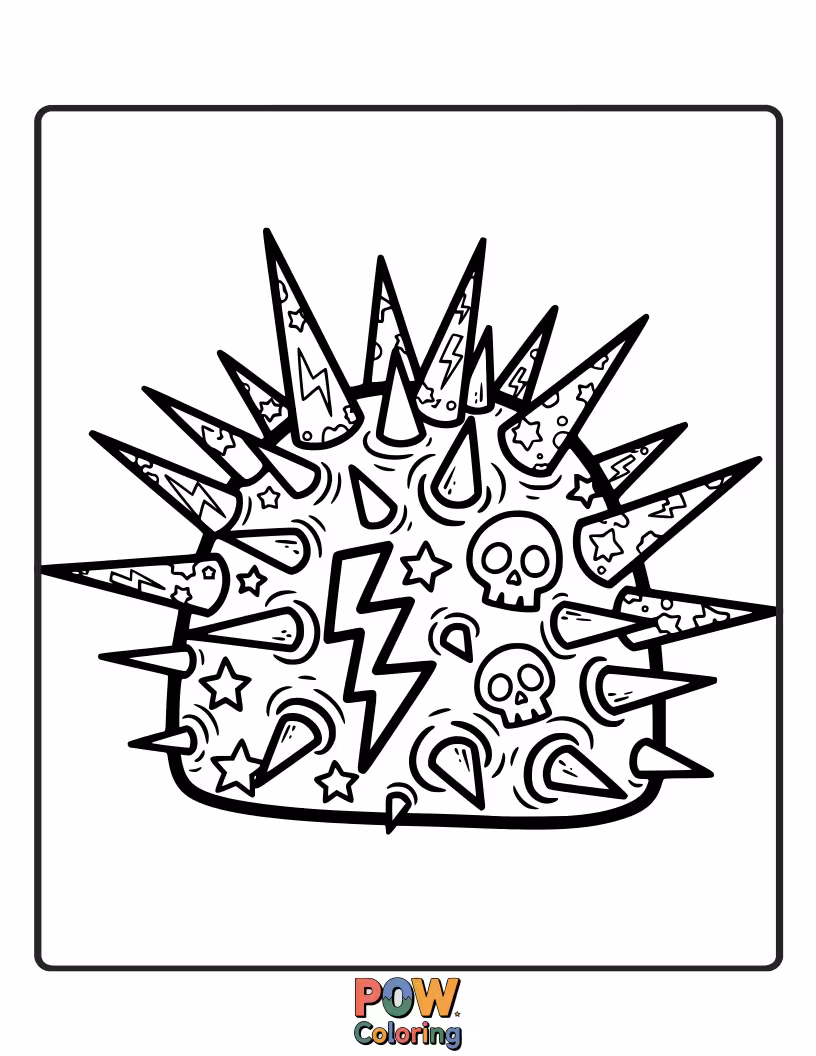 Free coloring page of Edgy, spiky hair with a fun, rebellious spirit.