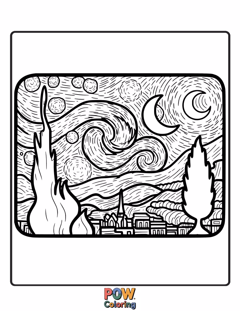 Free coloring page of A rug adorned with simple, twinkling stars. Create your own celestial masterpiece on this cozy floor.