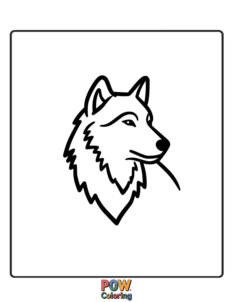 Free coloring page of An artistic interpretation of a wolf's form using flowing lines and abstract shapes for creative coloring.