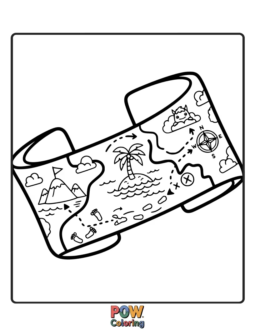 Free coloring page of A bracelet patterned with tiny map elements like compasses and dotted lines. Embark on a coloring journey.