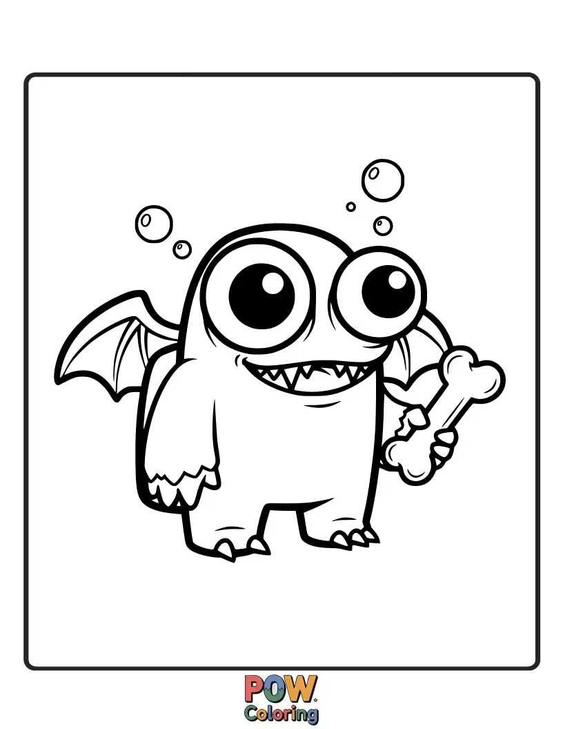 Free coloring page of A crewmate with comically large googly eyes, looking confused and slightly bewildered.