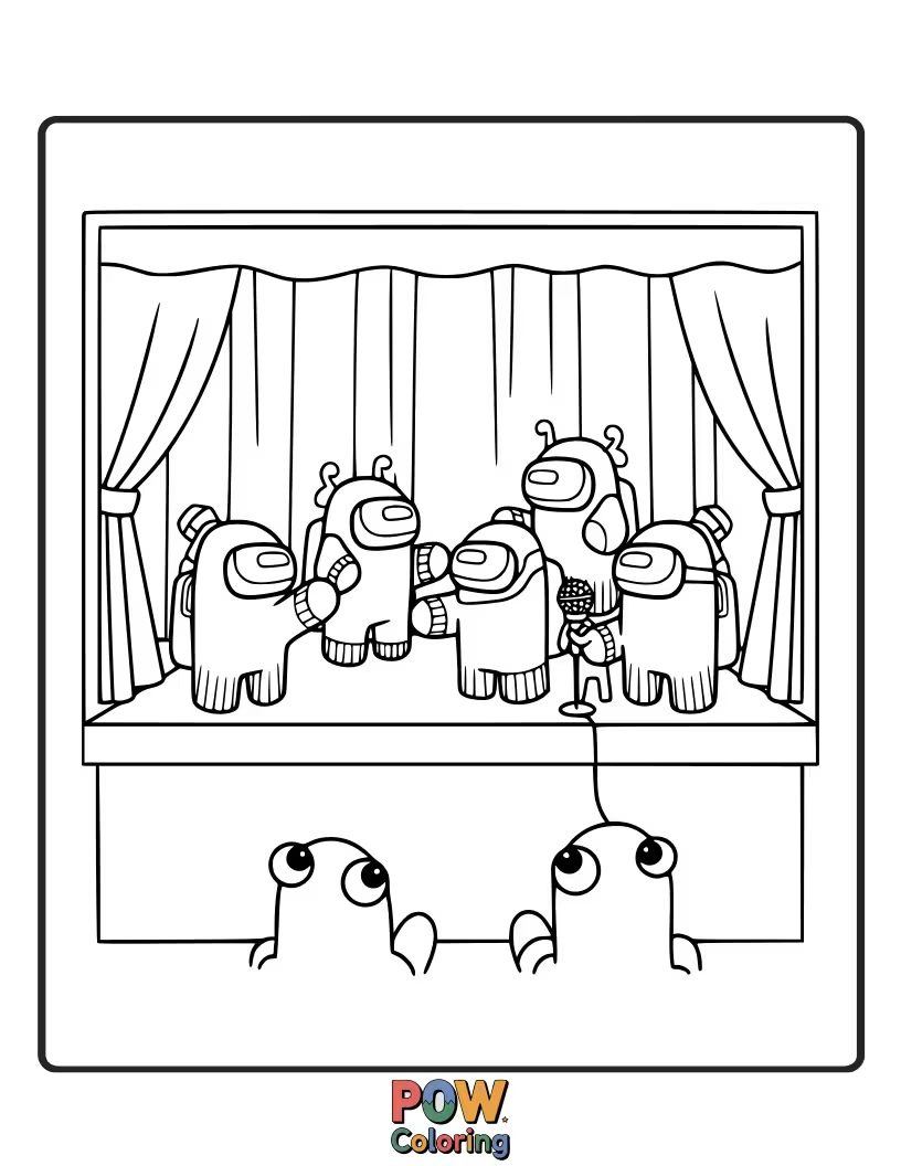 Free coloring page of An imposter using a sock puppet to confess to a fake crime.