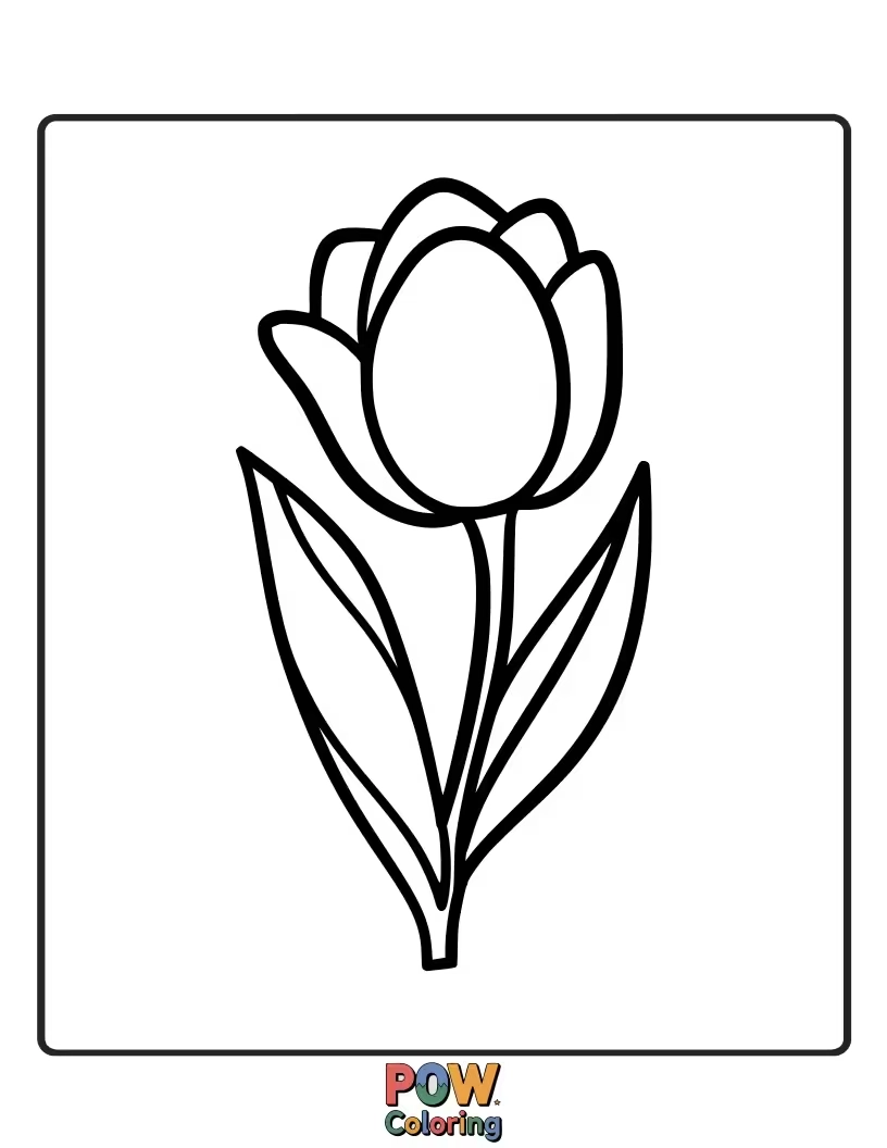 Free coloring page of A striking silhouette of a tulip against a textured background. Focus on contrasting colors and creative shading.