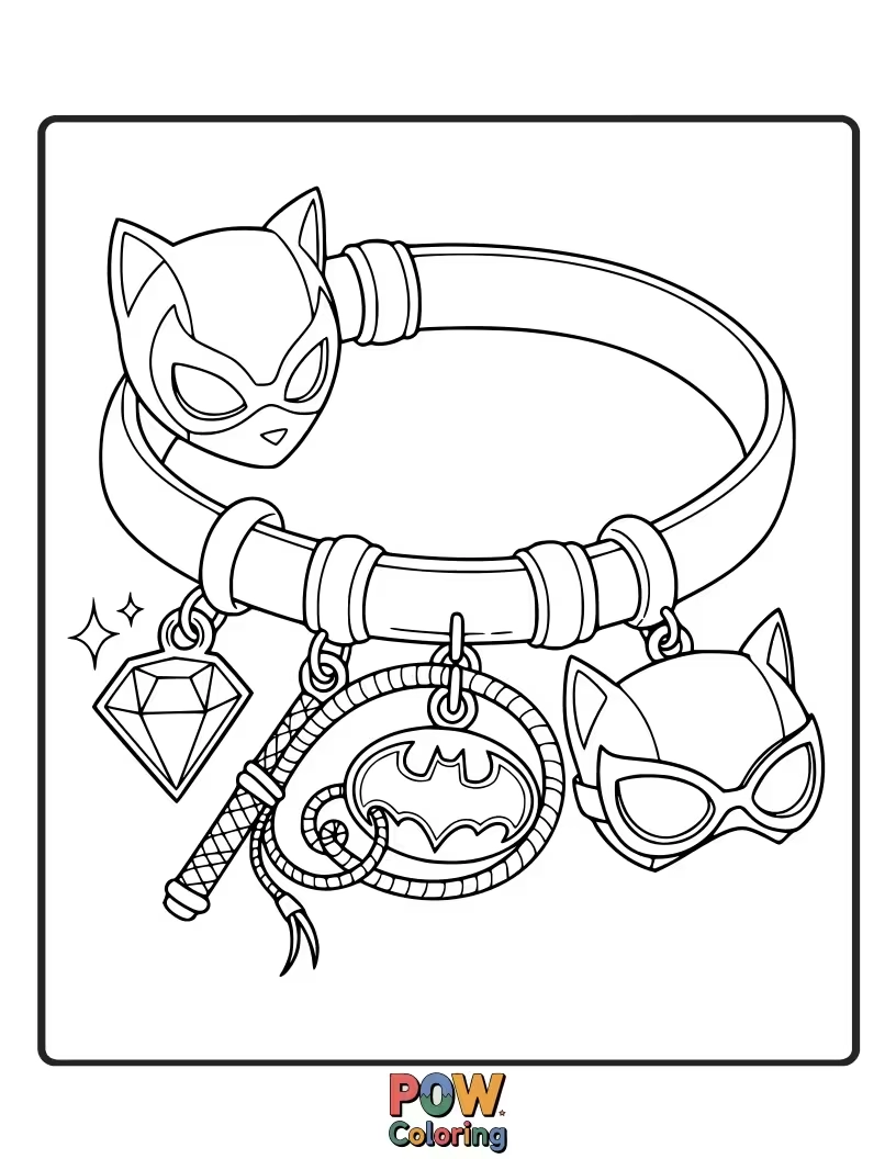Free coloring page of Batman locked in a tense, yet alluring, standoff with Catwoman on a fire escape.