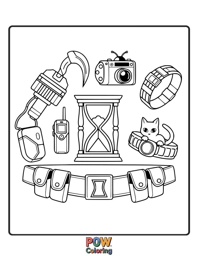 Free coloring page of Focus on Natasha's sleek tactical suit and her array of spy gadgets. Lots of texture possibilities.
