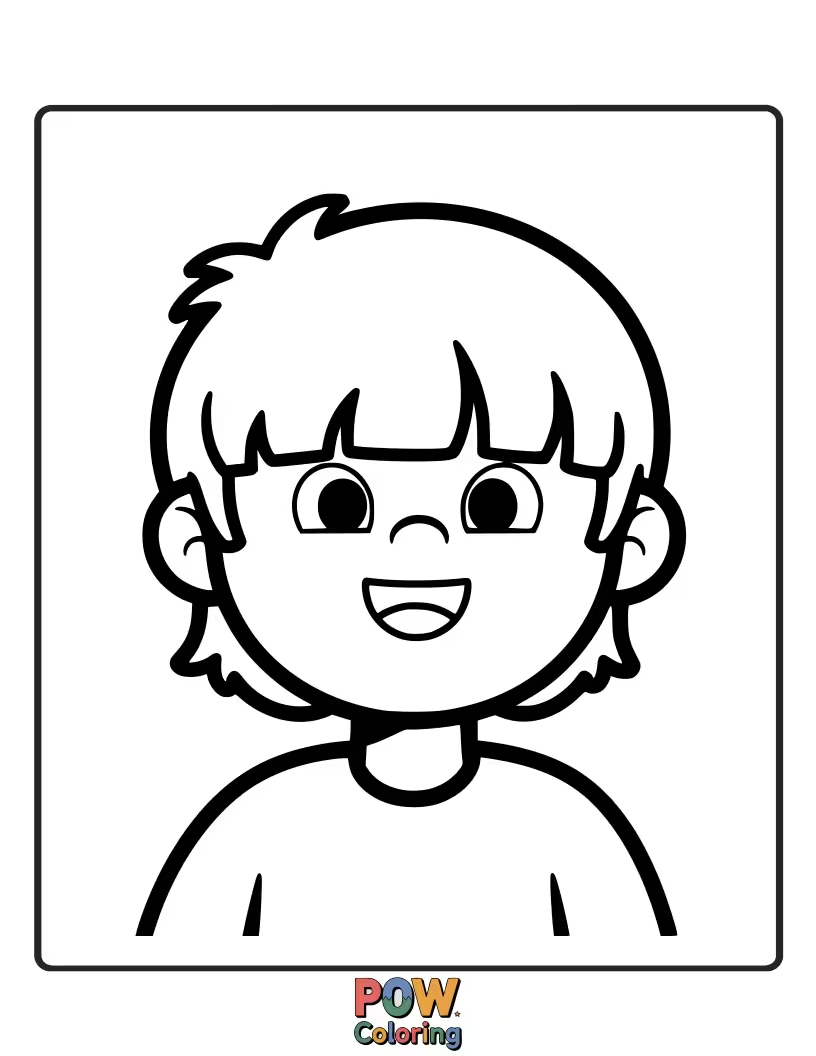 Free coloring page of A cute bob haircut perfectly complemented by charming, neat bangs.