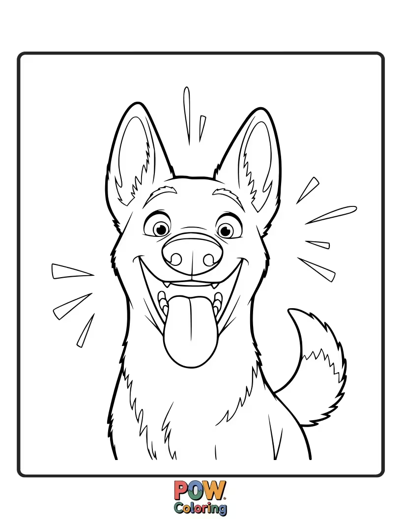 Free coloring page of A large, happy bolt sitting next to a tiny nut.