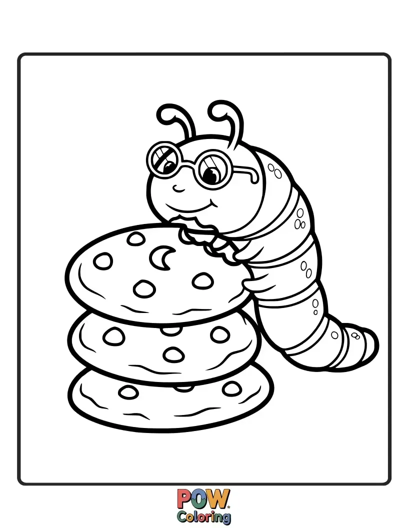 Free coloring page of Clever cookies shaped like open books with edible bookmark details. A delightful treat for literary adventurers.