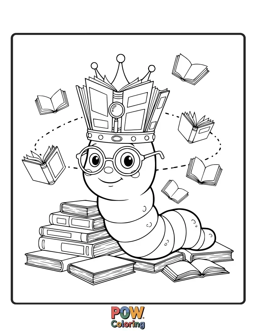 Free coloring page of Constructed from miniature open books and elegant quills, this crown celebrates the joy of reading.