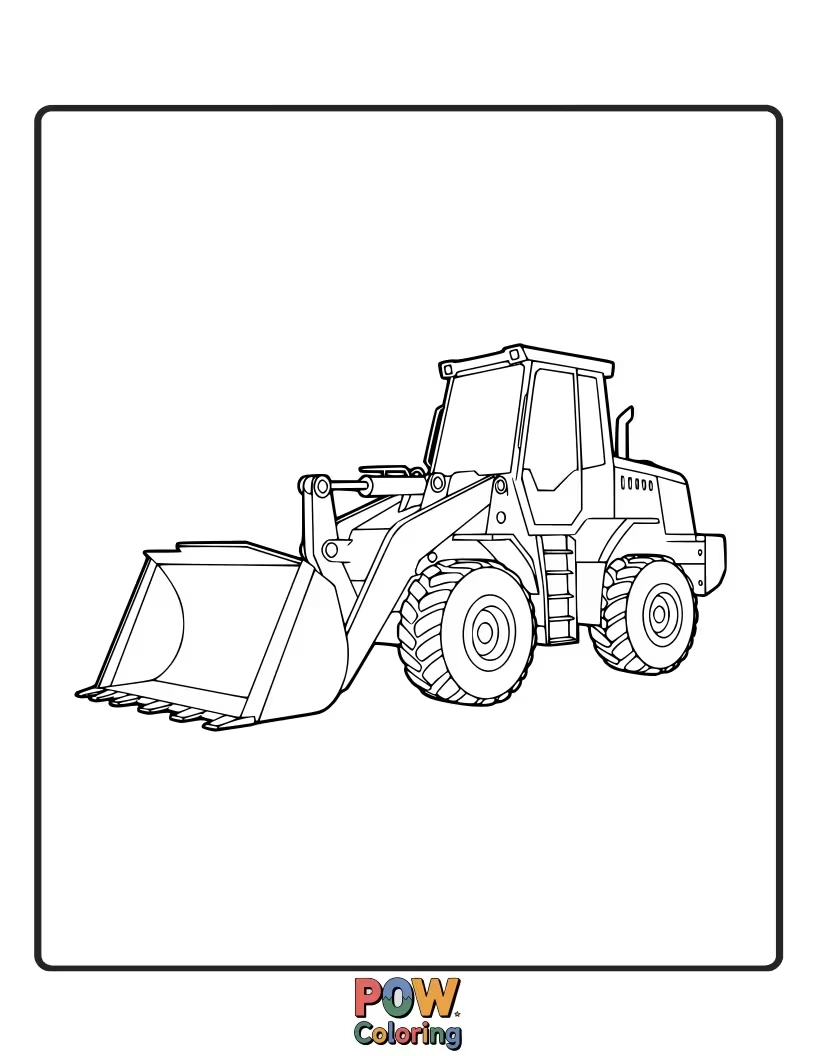 Free coloring page of This strong bulldozer is ready to push dirt! Explore bold construction colors for this earth-moving machine.