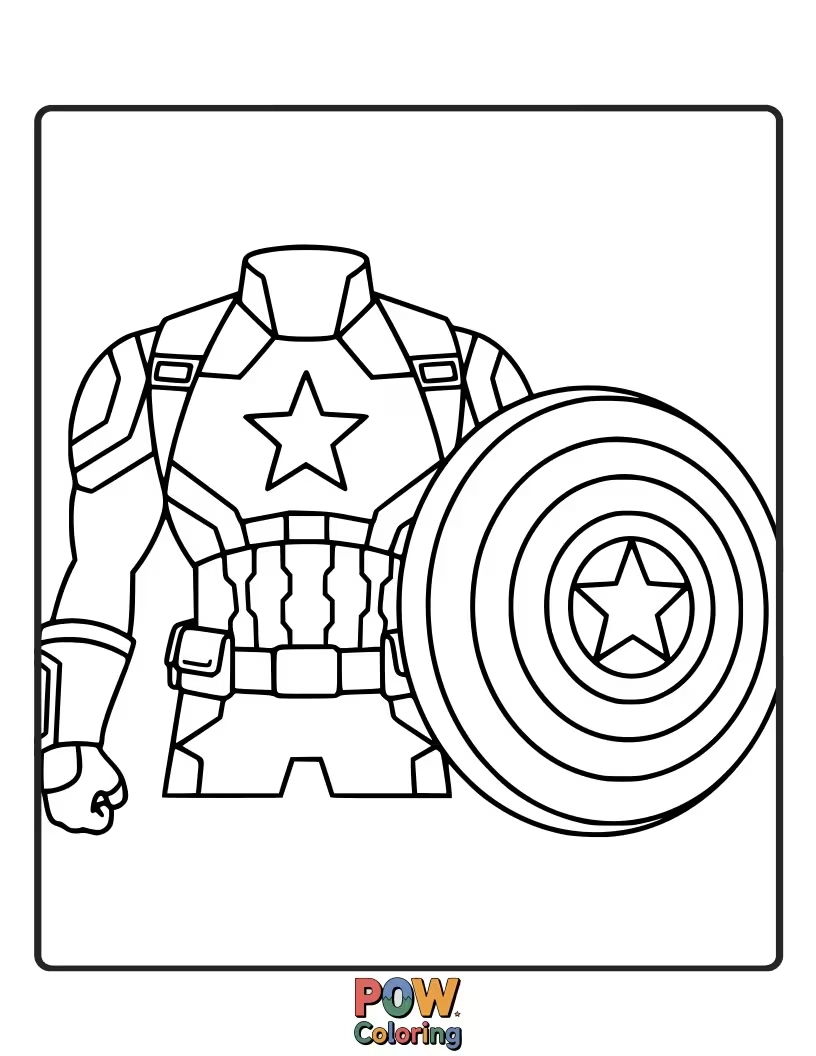 Free coloring page of Focus on the intricate details of Captain America's tactical suit, including straps, buckles, and armor. This design appeals to those who love detail.
