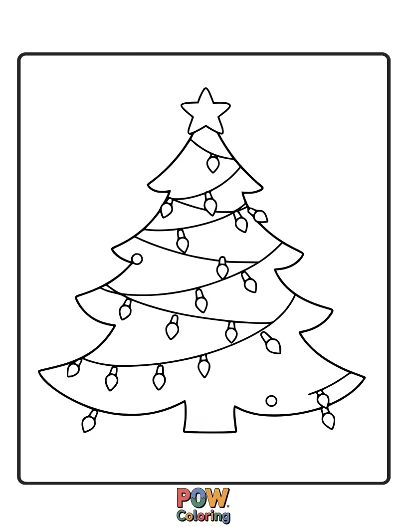 Free coloring page of A playful pattern of colorful Christmas lights, ready to be illuminated with vibrant hues.