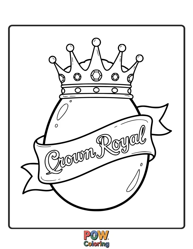 Free coloring page of A regal egg adorned with an ornate crown and decorative jewels, exuding elegance and a touch of majesty.