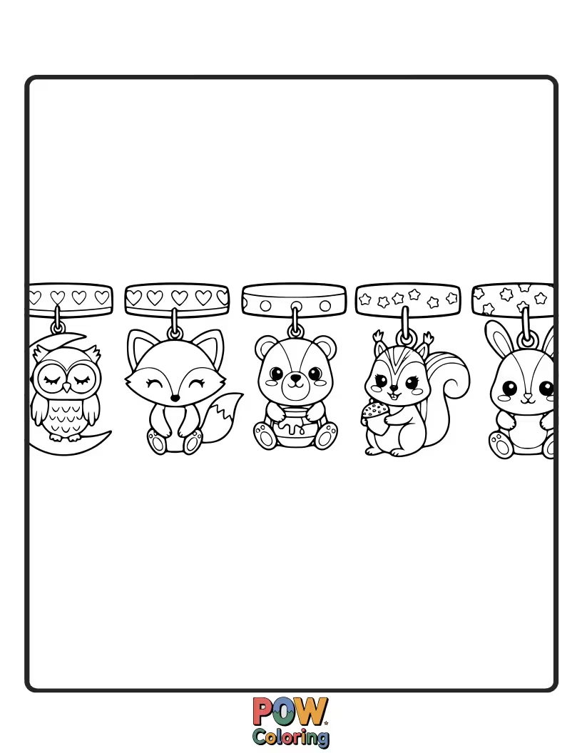 Free coloring page of Assorted little bugs and insects are strung together, creating a unique and surprisingly adorable bracelet. Nature inspired.