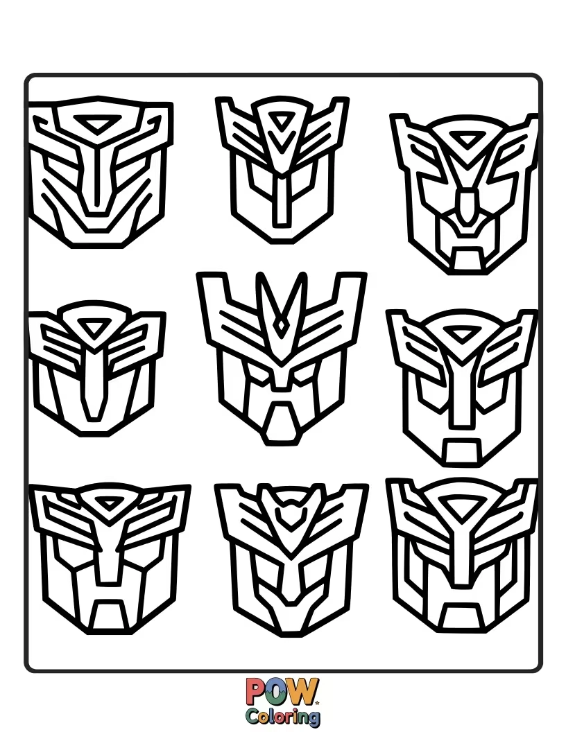 Free coloring page of Intricate Cybertronian language symbols and patterns, offering a unique and artistic coloring experience.
