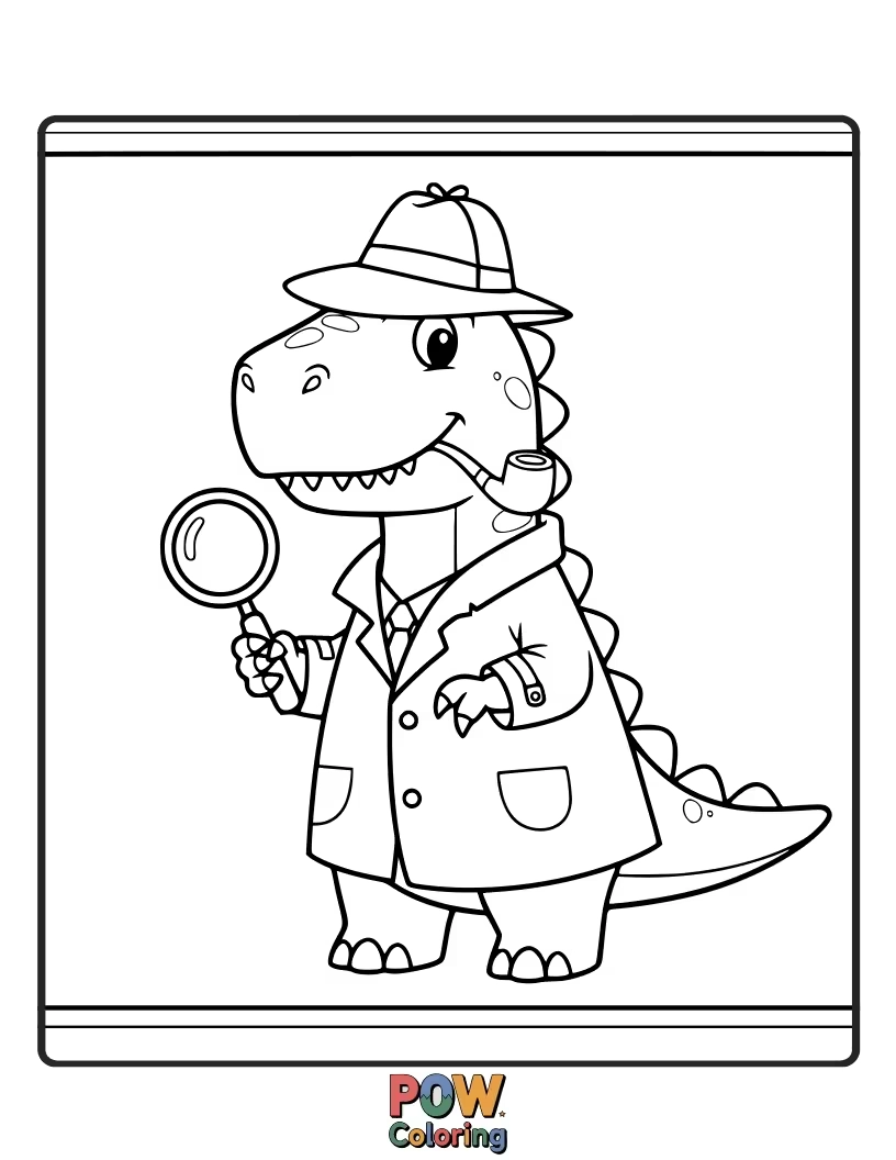 Free coloring page of A Stegosaurus is wearing a silly disguise, trying to go incognito.