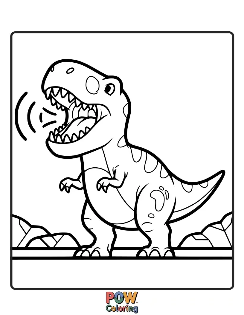 Free coloring page of A fierce-looking lizard in a tiny dinosaur costume, letting out a mighty roar.