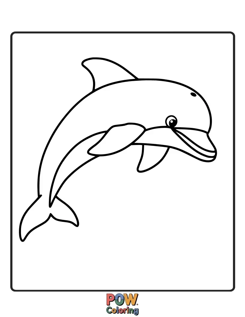 Free coloring page of A close-up of a dolphin's flippers and tail as it swims gracefully.