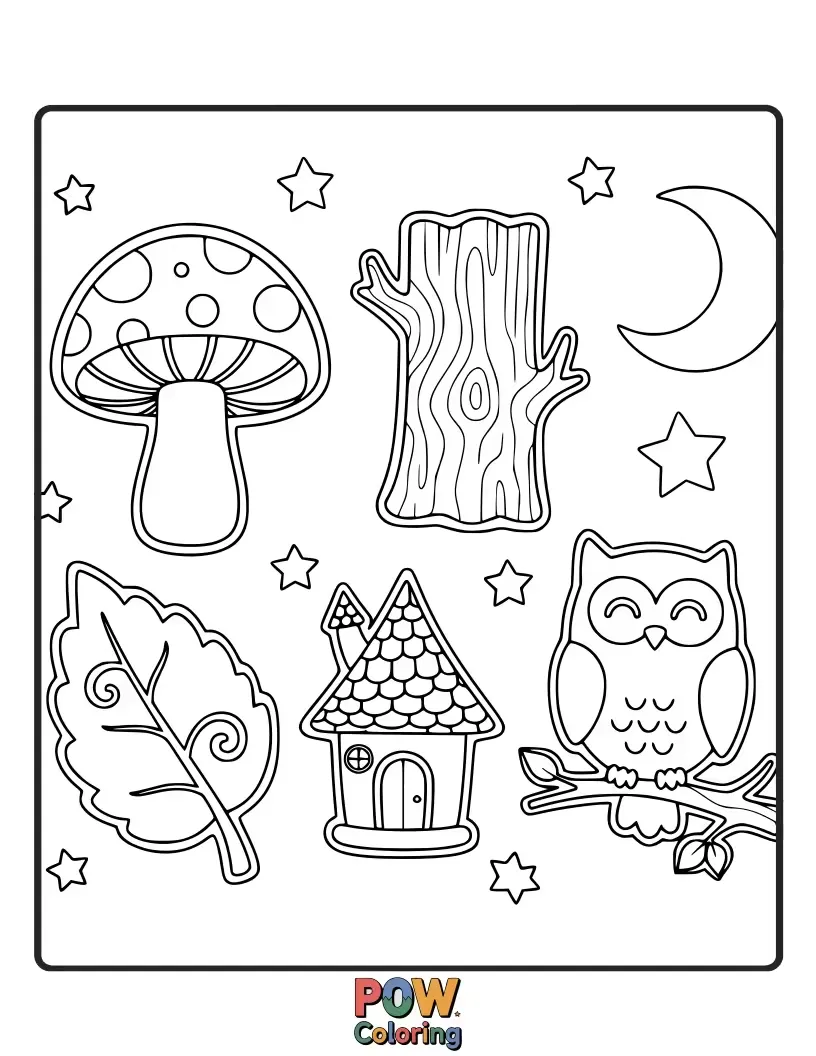 Free coloring page of Mystical cookies adorned with glowing mushrooms, intricate vines, and woodland sprites. Step into a magical realm.
