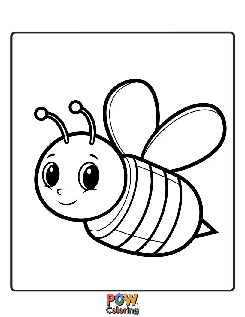 Free coloring page of A sweet eraser sharing a cheerful greeting with a little buzzing bee.