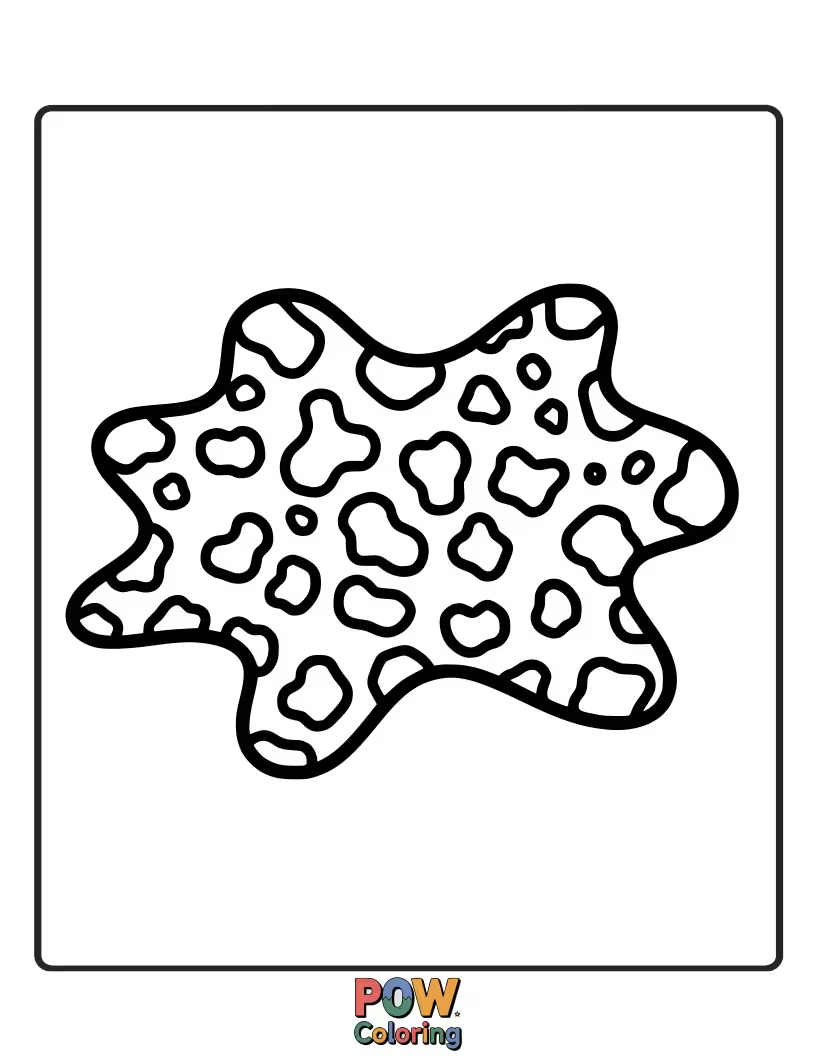 Free coloring page of A rug featuring a repeating pattern of simple giraffe spots. Imagine the earthy tones you can use for this cute design.