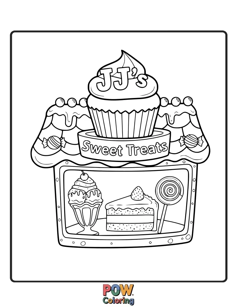 Free coloring page of JJ is enjoying a delicious ice cream cone! Color his favorite flavor and the yummy toppings on his treat.