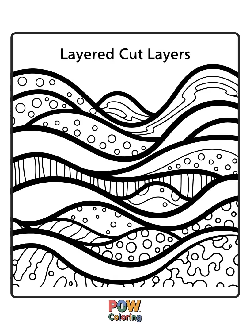 Free coloring page of A haircut with distinct, clean layers that form a fun pattern.