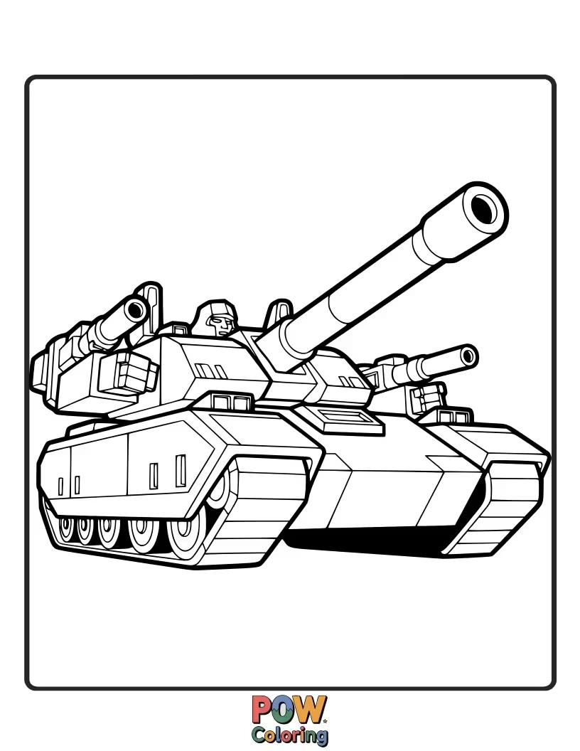 Free coloring page of Megatron's powerful tank alternate mode, designed for destruction, a thrilling coloring subject.