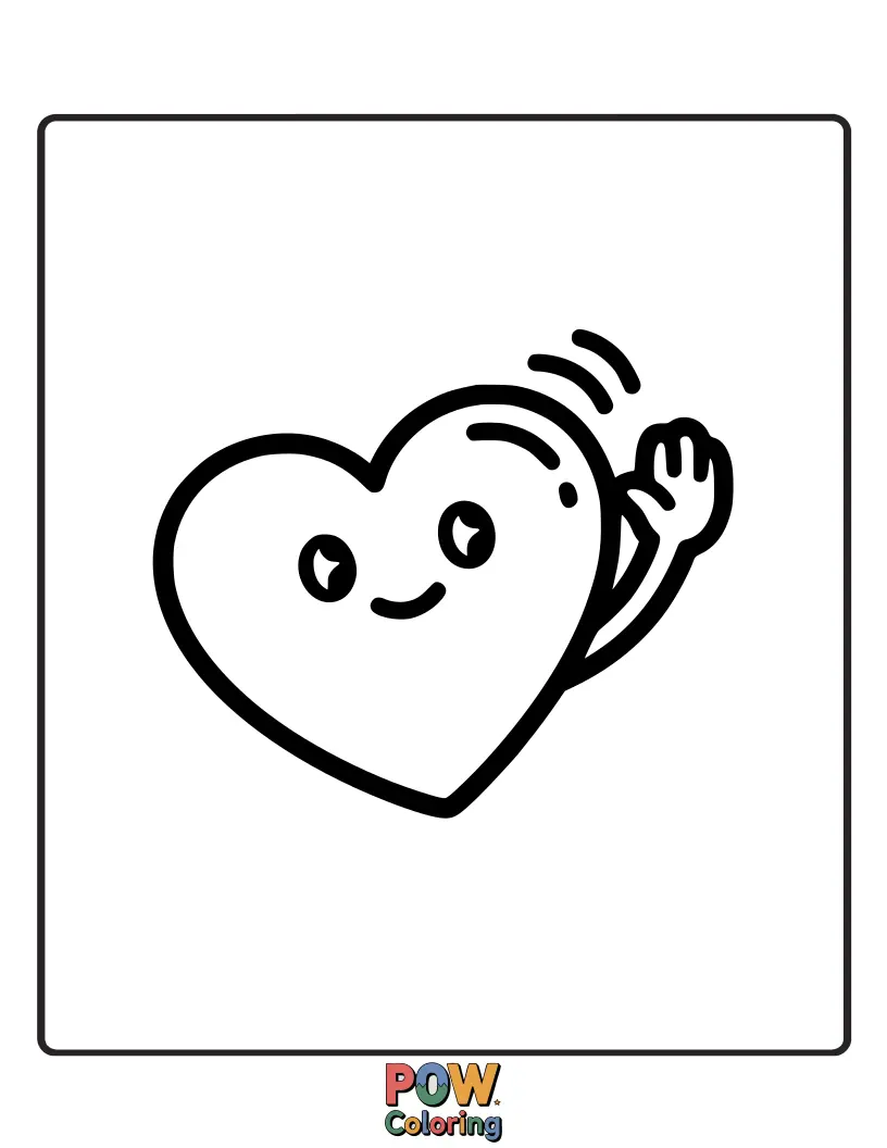 Free coloring page of A single, elegant heart with a small, subtle wave pattern incorporated into its design.