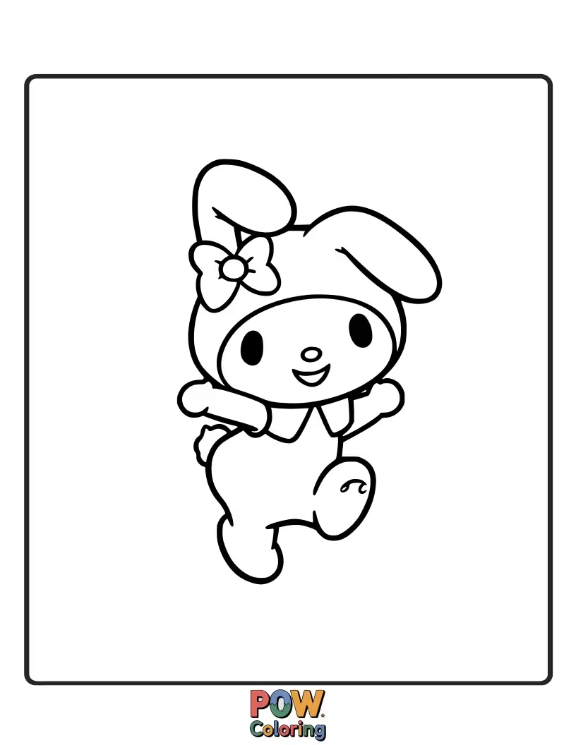Free coloring page of Capture My Melody's infectious joy as she dances with pure delight, a celebration of happiness.